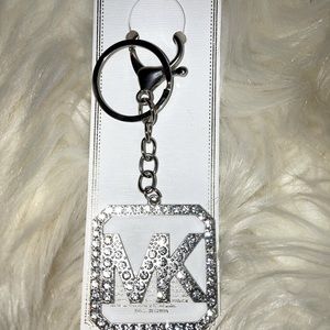 Fashion keychain silver clear stones
